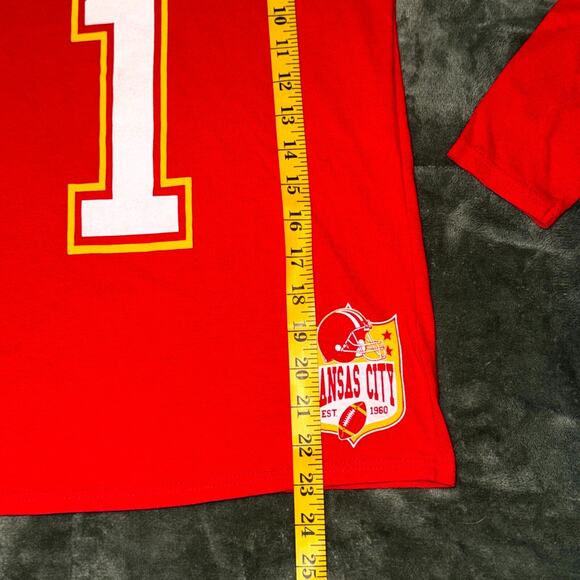 Gildan Kansas City Chiefs #1 Shirt Women's Small Red Long Sleeve Pullover - Picture 4 of 7